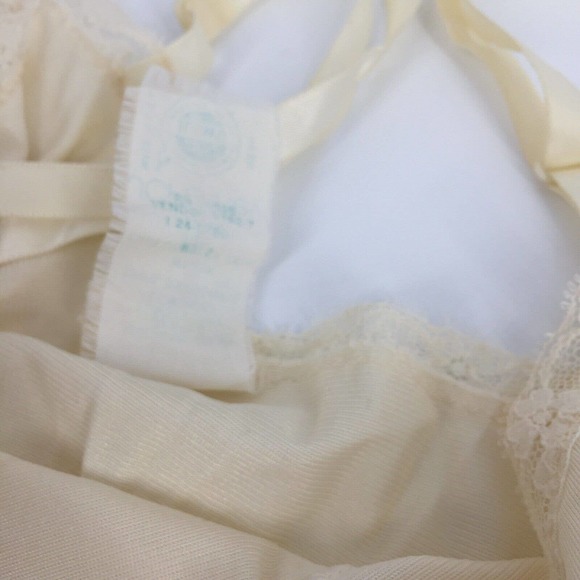 Vintage Union Made JC Penny Mid Length Slip Dress Size 12/14 Small Womens Cream - Picture 4 of 6